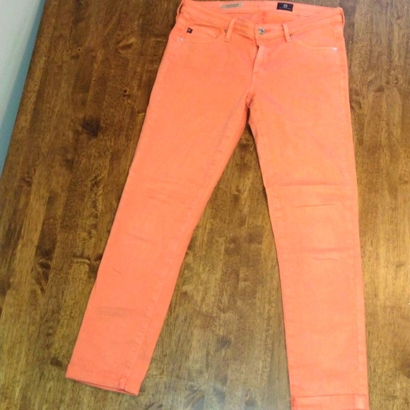 AG Adriano Goldschmied The Stilt Roll-up Cigarette Roll-up Peach Jeans 27 - Picture 1 of 7